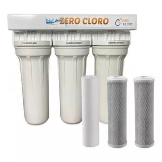 Filtro Purificador De Agua Elimina 100% Cloro + 1 Kit Refis