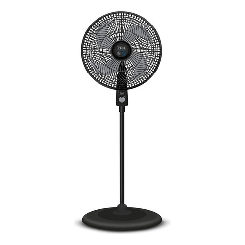 Ventilador de pared y de pie T-fal Super Force Repelente VE3170X0 negro con 4 aspas color  gris, 16" de diámetro