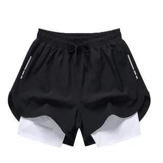 Gimnasio Short Con Licra Deportiva 2 En 1 Hombre Correr 