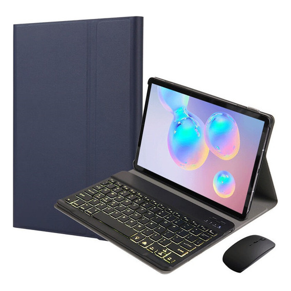 Funda Teclado Iluminado Mouse Para Galaxy Tab A 8.0 Ñ 2019