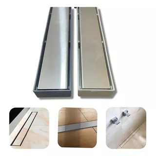 Ralo Banheiro Inox Linear Oculto Seca Piso 6x70 Invisível 