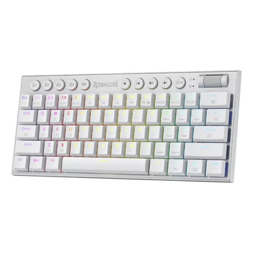 Teclado Gamer Redragon K632 Rgb Mini Blanco Switch Rojo 2 Idioma Inglés Internacional