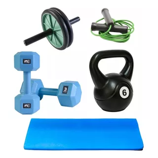 Pesa Rusa Kettlebells 6kg, Colcho, Mancuernas3kg, Soga Rueda