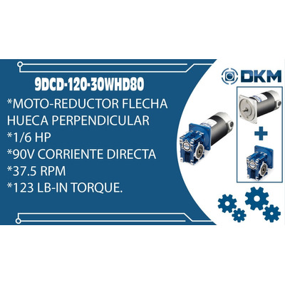 Motorreductor Perpendicular Dkm / 1/6 Hp / 90v Dc / 37 Rpm