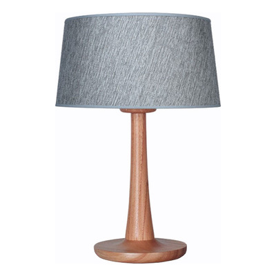 Lampara De Mesa Madera Lenga Pantalla Venecia Gris Claro Cx