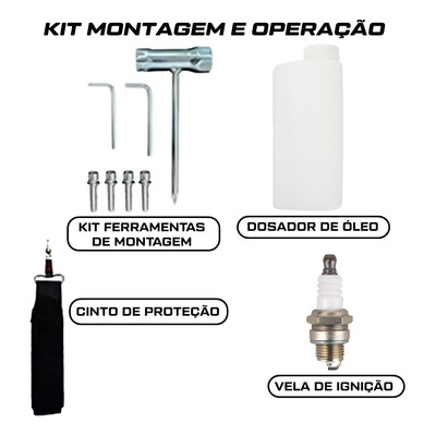 Roçadeira Multifuncional Á Gasolina 3hp 65cc + Motopoda