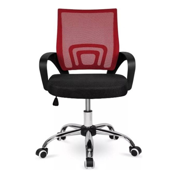 Sillas Oficina Escritorio Ejecutiva Rojo Y Negro Melshop Home Office Altura Ajustable Regulable Para Negocios Rueditas Estudio Ergonomica Giratoria Secretarial Duradera Tapizado Respirable