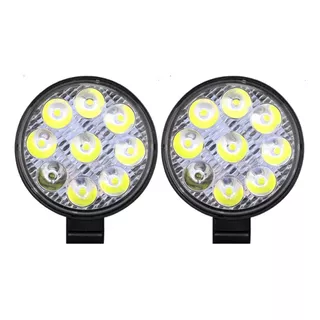 Farol Milha Led 27w 9 Leds Universal Redondo Off-road 6000k