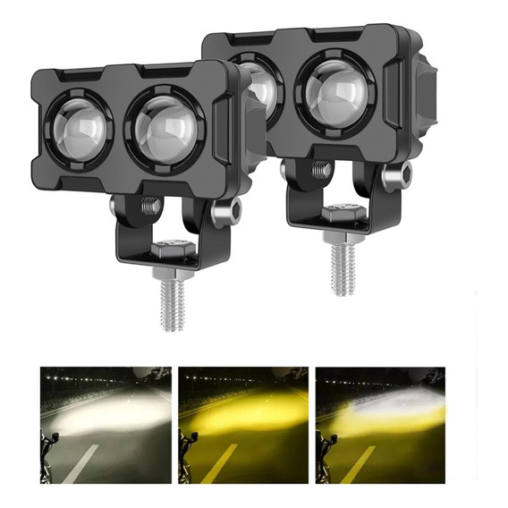 Par Luces Led Auxiliares Faros De Lupa Para Auto Motocicleta