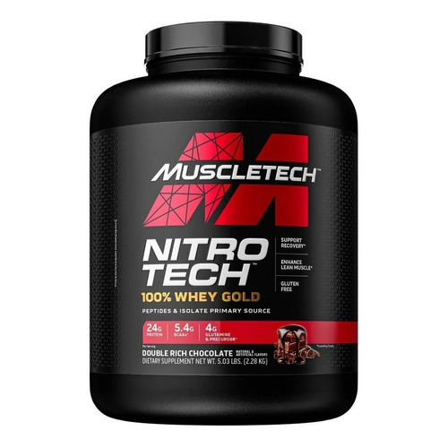 Suplemento en polvo MuscleTech  Nitro Tech 100% Whey Gold proteína sabor double rich chocolate en pote de 2.27kg