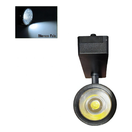 Foco Led Riel 30w Luz Profesional Cob Monofásico - G Color De La Luz Negro-fria-006009