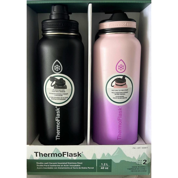 Thermoflask 2 Piezas Botellas Térmicas Acero Inoxidable 1.2l