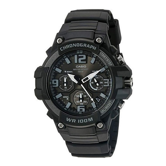 Reloj Hombre Casio Mcw-100h-1a3v Crono Sumergible Color de la malla Negro Color del bisel Negro Color del fondo Negro