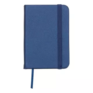 Caderneta Tipo Moleskine Bolso Anotações Lisa Pronta Cor Azul-escuro