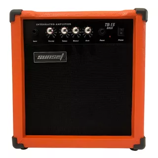 Amplificador De Bajo Eléctrico 15w Sunset Series Color Naranja