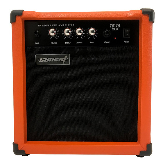 Amplificador De Bajo Eléctrico 15w Sunset Series Color Naranja