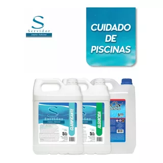 Combo Piletas Servidor Clarificador + Alguicida + Hipo X 5 L