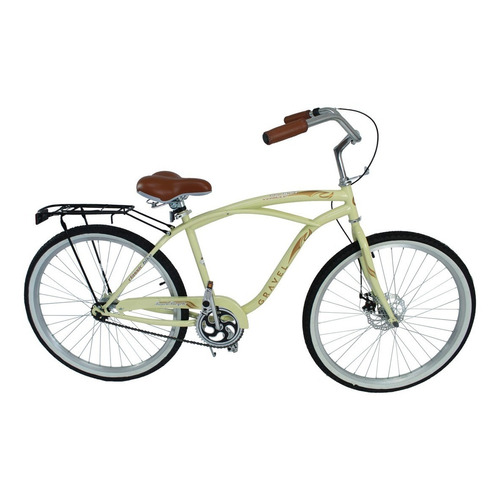 Bicicleta Urbana Gravel R26 Frenos De Disco Pie De Apoyo Color Crema