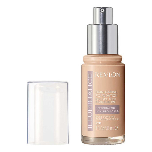 Base de maquillaje líquida Revlon ILluminance Skin-caring Foundation Illuminance Skin-Caring Foundation tono 201 creamy natural - 30mL 0.5g
