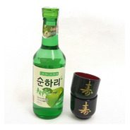 01 Bebida Coreana Soju Chum Churum Sabores + 02 Copos