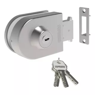 Fechadura De Pressão Vidro Porta De Correr Vidro / Alvenaria Cor Inox Escovado