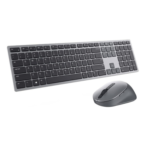 Kit Dell Mouse Y Teclado Latino Km7321w Multidevice Wireless Color del mouse Gris Color del teclado Plateado
