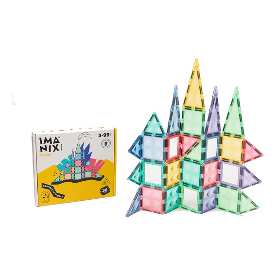 Juego Magnetico Braintoys Imanix Pastel 36 Piezas