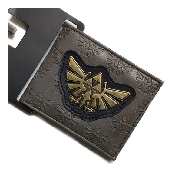 Billetera Legend Of Zelda Logo Metálico Sobre Relieve 