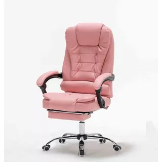 Cadeira Presidente C/ Massagem 2 Pontos Rosa Claro 