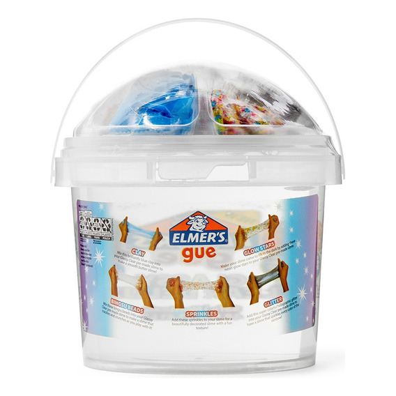 Kit Slime Gue Glassy Clear Deluxe Elmer's Balde 1.4 Lt