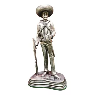 Emiliano Zapata, Figura De Resina, 50 X 25x 16 Cm