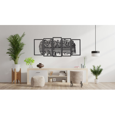 Cuadro Decorativo Madera Mdf 3mm Negro Ultima Cena 1mx43cm