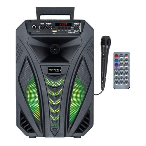 Parlante Portátil Inalámbrico Microfono Bluetooth Karaoke Color Negro