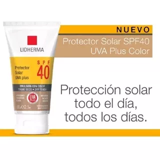 Lidherma Protector Solar Color 40 Toque Seco Spf Uva Plus