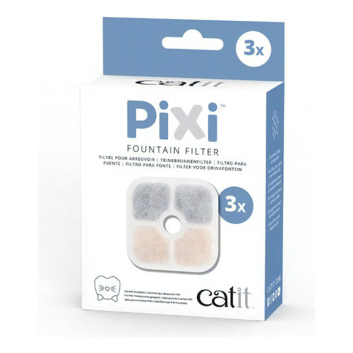 Filtro Repuesto Fuente Pixi Catit Caja X 3u. Agua Fresca Color Blanco