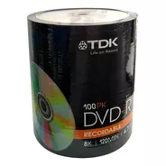 Disco Virgen Dvd-r Tdk De 8x Por 100 Unidades