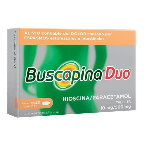 Caja X20 Tabletas Buscapina Duo Hioscina/paracetamol 500mg