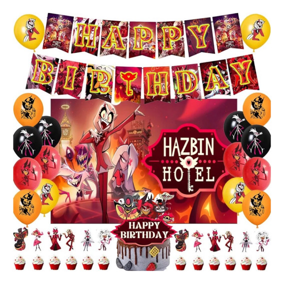 Globos Hazbin Hotel Fiesta