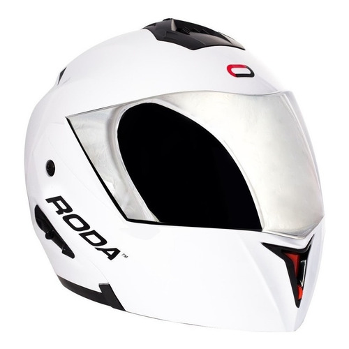 Casco para moto rebatible Roda Revenge  blanco  solido talla XL 