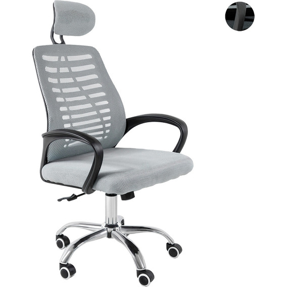 Silla Oficina Alta Ejecutiva Escritorio Ajustable Mesh Color Gris Material del tapizado Tipo mesh