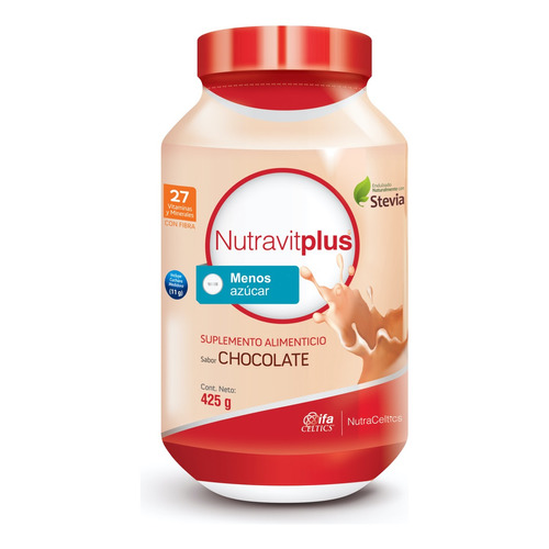 Nutravit Plus Red Bote 425 Gr Bajo En Azucar Chocolate