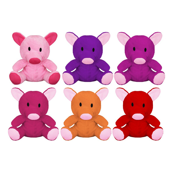 Peluches Mayoreo 6 Pz Animales Wild Cerdito Pelucheria