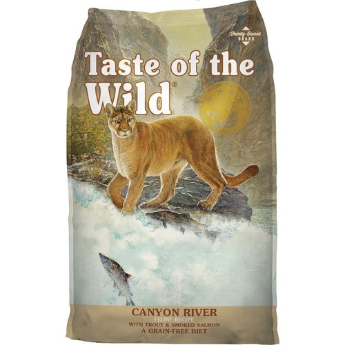 Alimento Taste of the Wild Canyon River Feline para gato sabor trucha y salmón ahumado en bolsa de 2.2kg