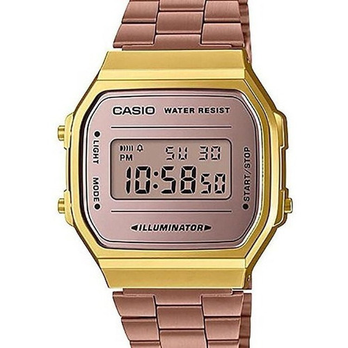 Reloj Casio Vintage con forma de rosa para mujer, color dorado, A168wecm-5df-br