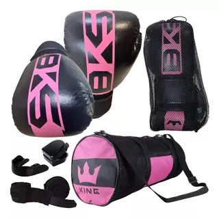 Luva De Boxe Muay Thai Kickboxing +bolsa+bandagem+bucal+case