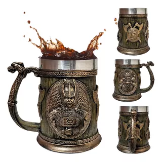 Caneca Odin Vs Thor Mitologia Nórdica Ragnarök Viking 500ml