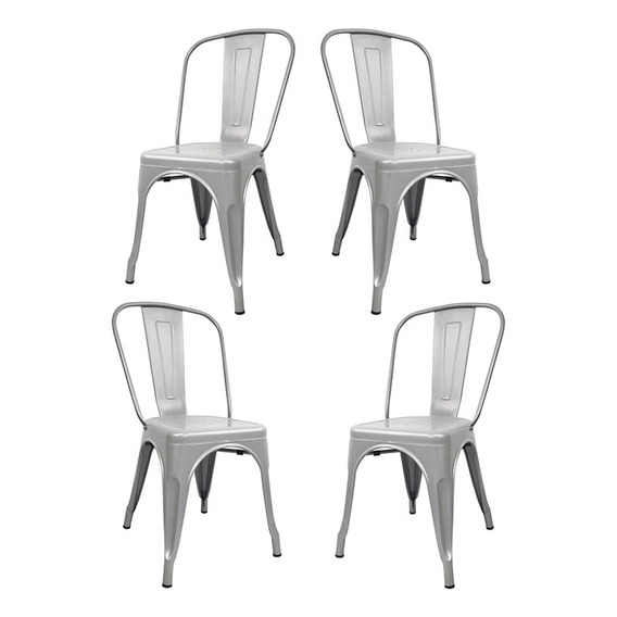 Sillas Tolix X4 C - Desillas Estructura de la silla Tono Gris Plata Perlado