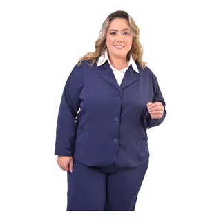 Blazer Social Feminino Gordinha Fashion Uniforme Plus Size 