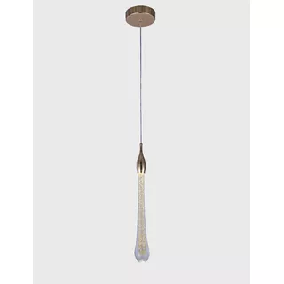 Lustre Luminária Pendente Led Gota Cristal 35x5cm Bivolt 5w