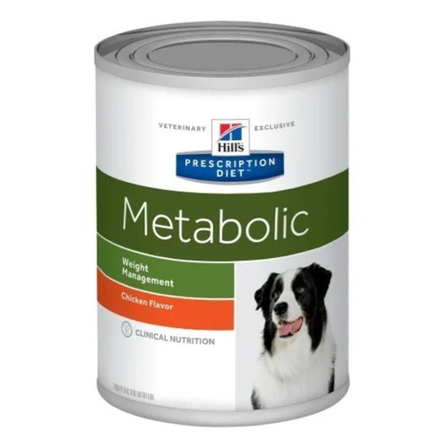 Alimento Hill's Prescription Diet Metabolic para perro adulto todos los tamaños sabor pollo en lata de 360g